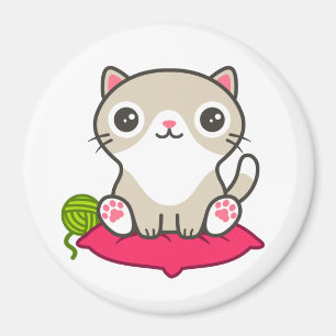 Cute Kitty Illustration Magnet
