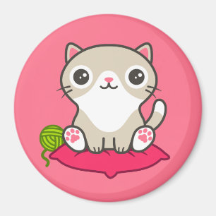 Cute Kitty Illustration Magnet