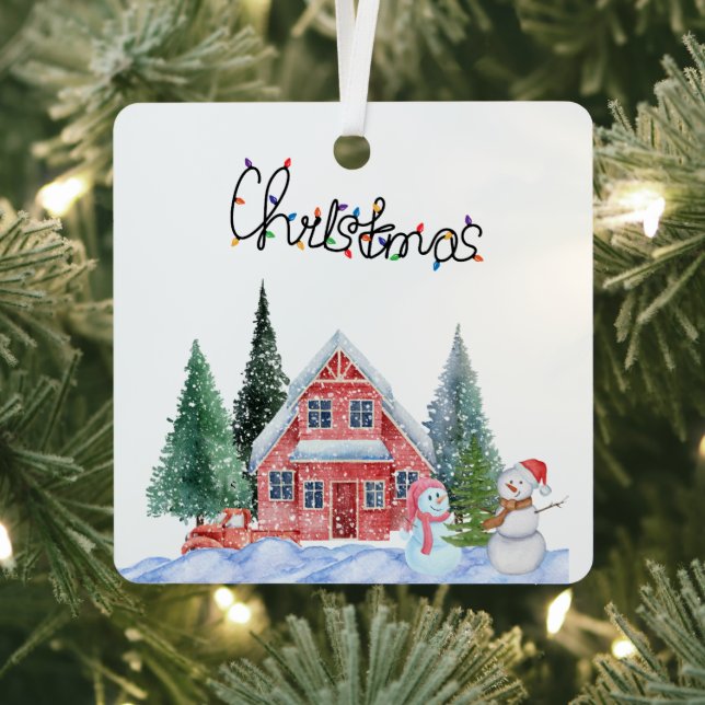 Cute Kitty Illustration Metal Tree Decoration (Insitu)