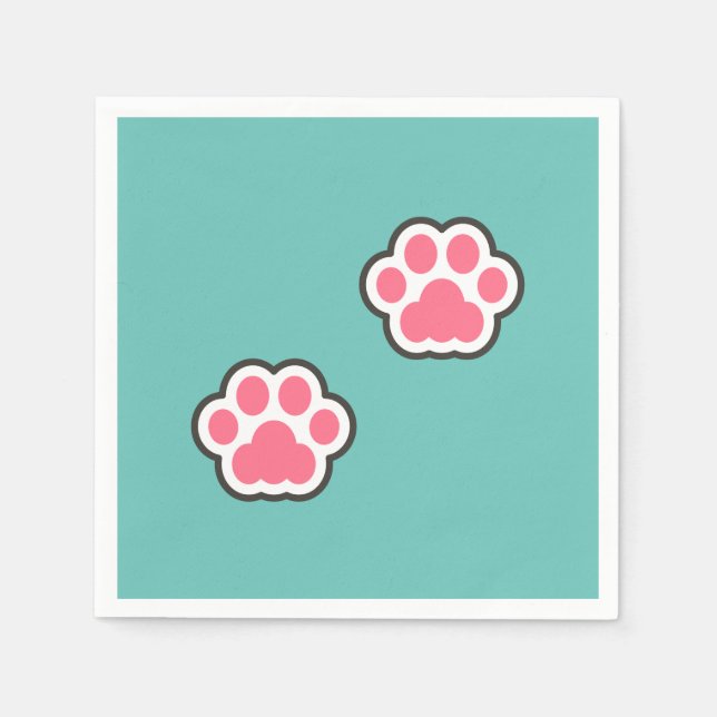 Cute Kitty Illustration Napkin (Front)