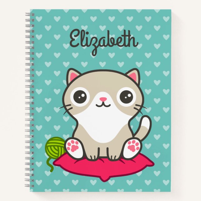Cute Kitty Illustration Notebook (Front)