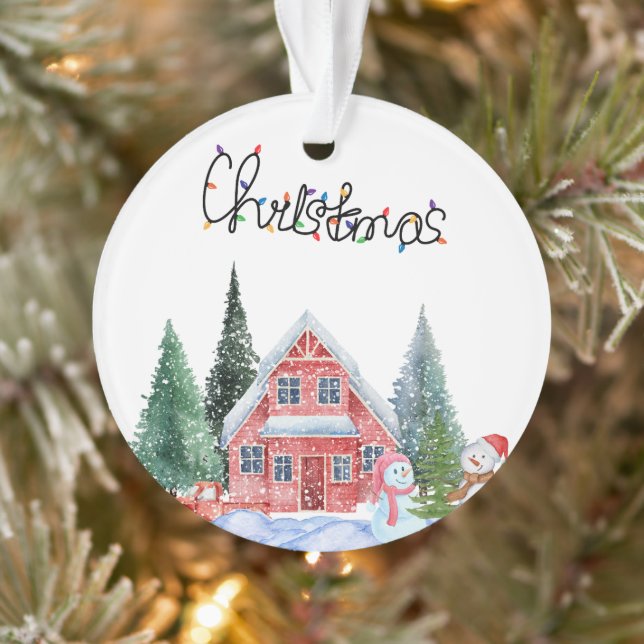 Cute Kitty Illustration Ornament (Tree)