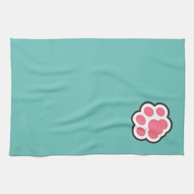 Cute Kitty Illustration Tea Towel (Horizontal)