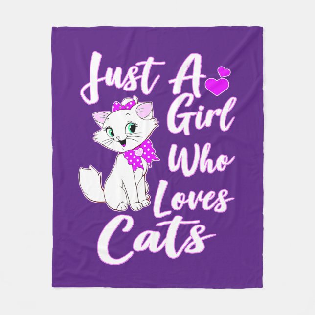 Cute Kitty Just A Girl Who Loves Cats      Fleece Blanket (Front)