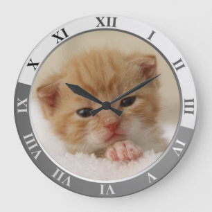 Cute Kitty Large Clock