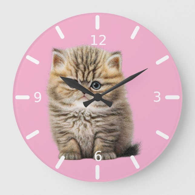 Cute kitty large clock (Front)