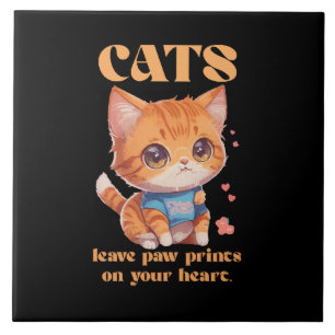 cute kitty love ceramic tile