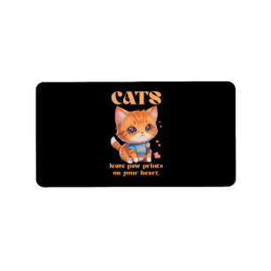 cute kitty love label