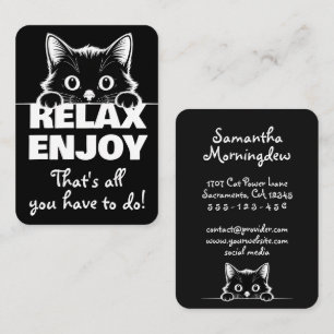 Cute Kitty Minimalistic Design - CAT 1 Business Card