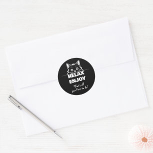 Cute Kitty Minimalistic Design - CAT 1 Classic Round Sticker