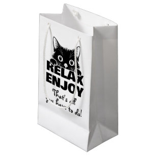 Cute Kitty Minimalistic Design - CAT 1 Small Gift Bag
