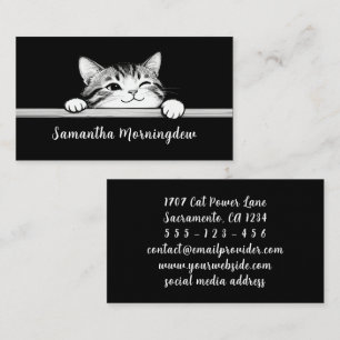Cute Kitty Minimalistic Design - CAT 2 Business Card