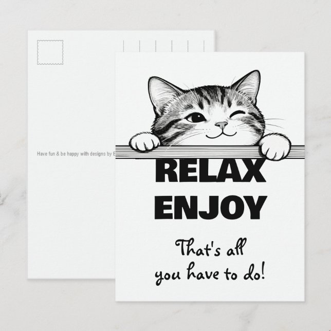 Cute Kitty Minimalistic Design - CAT 2 Postcard (Front/Back)