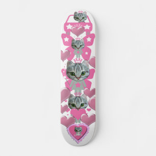 cute kitty pink skateboard
