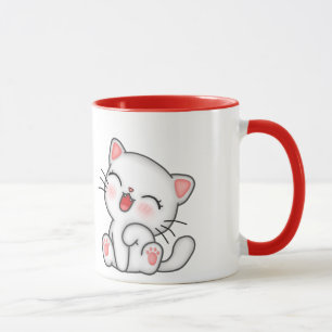 Cute kitty printed mug