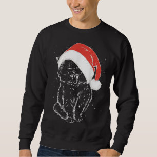 Cute Kitty Santa's Hat Christmas Cat Kitten Lover Sweatshirt