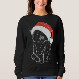 Cute Kitty Santa's Hat Christmas Cat Kitten Lover  Sweatshirt