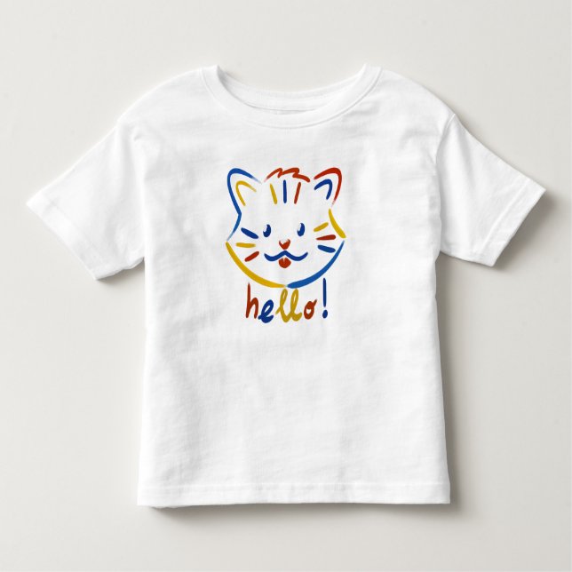 Cute kitty says hello! toddler T-Shirt (Front)