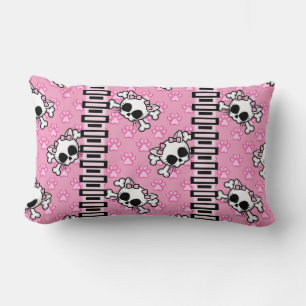 Cute Kitty Skull Lumbar Cushion