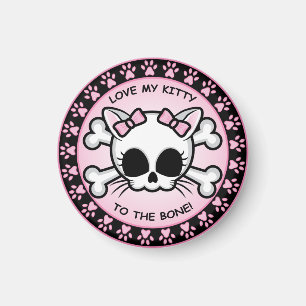 Cute Kitty Skull Magnet