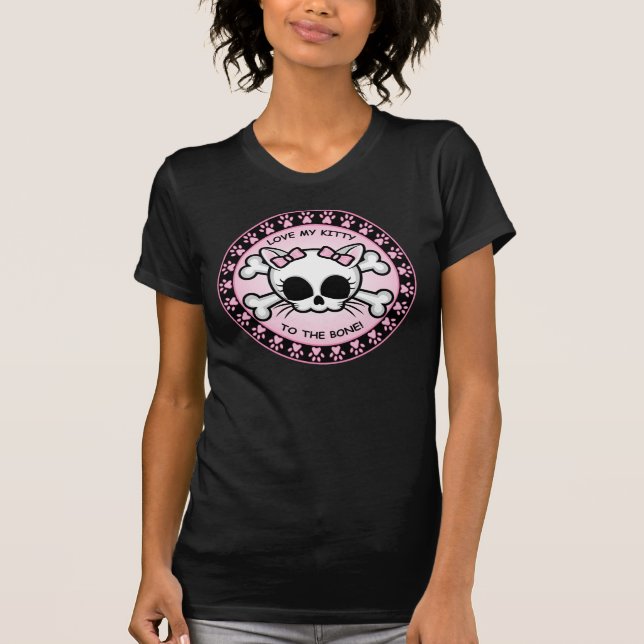 Cute Kitty Skull T-Shirt (Front)