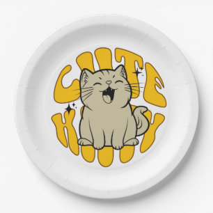 CUTE KITTY Small, 3.2 cm (1.25") Paper Plate