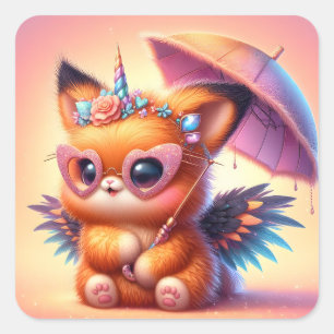 Cute Kitty Square Sticker