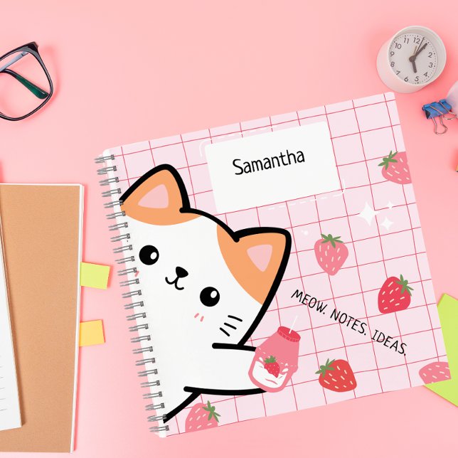 Cute Kitty Strawberry Notebook (Creator Uploaded)