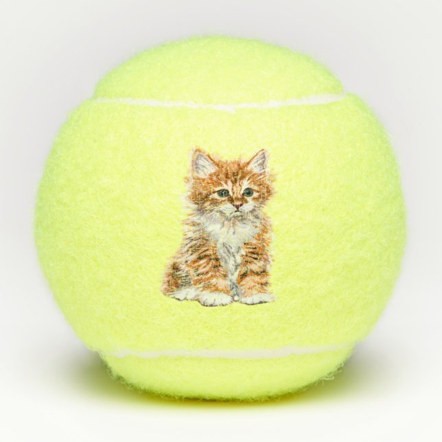 Cute Kitty Tennis Balls (Front)