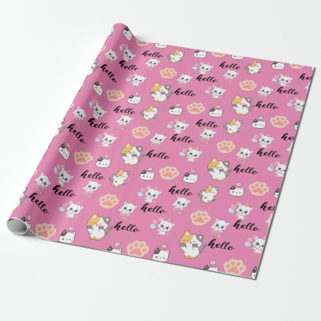  Cute kitty Wrapping Paper (Unrolled)