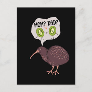 Cute Kiwi Bird Family Humour New Zealand Postcard
