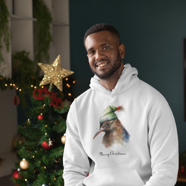Cute Kiwi Bird in Christmas Elf Hat, custom Hoodie (Creator Uploaded)