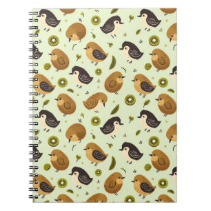 Cute Kiwi Birds Pattern Notebook