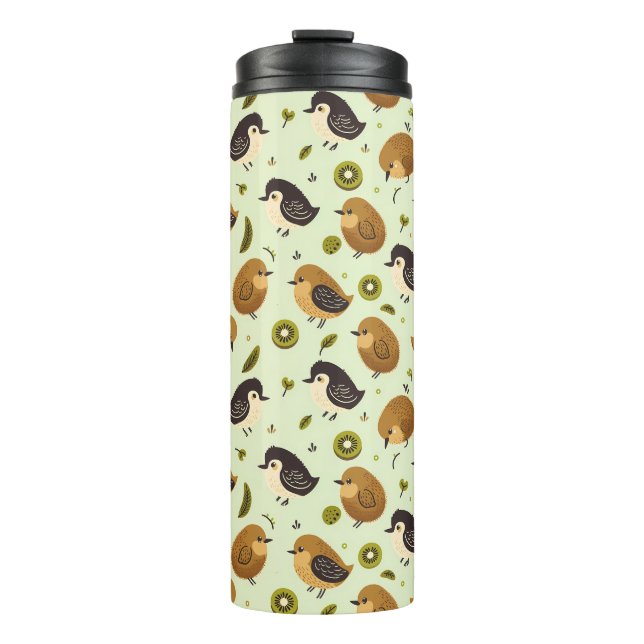 Cute Kiwi Birds Pattern Thermal Tumbler (Front)