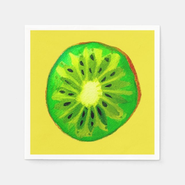 Cute kiwi illustration fruit art napkin (Front)
