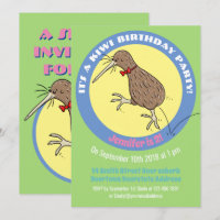Cute kiwi jumping cartoon
