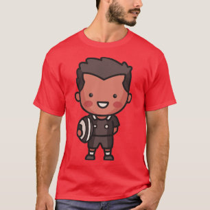 Cute Kiwi Rugby Player toon T-Shirt