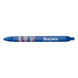 Cute knife fork and spoon cutlery cartoon black ink pen