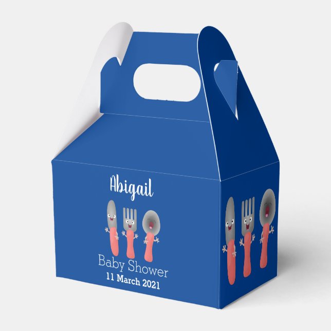 Cute knife fork and spoon cutlery cartoon favour box (Front Side)