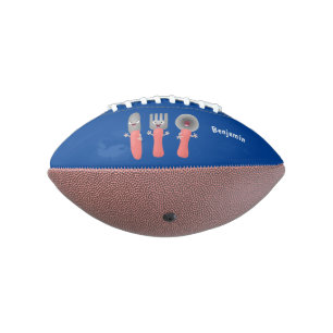 Cute knife fork and spoon cutlery cartoon football