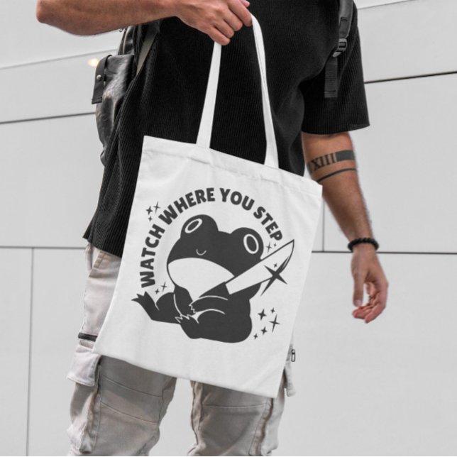 Cute Knife Frog Tote Bag (Creator Uploaded)