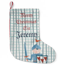 Cute Knight personalised Christmas Stocking