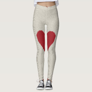 Cute Knitted Heart Effect Leggings