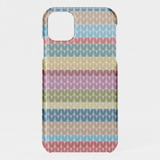 Cute Knitted Style Colourful Striped Uncommon iPhone Case (Back)