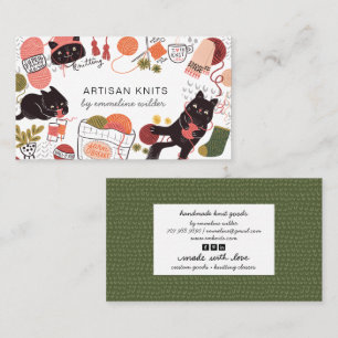 Cute Knitting Business And Knitting Instruction Business Card