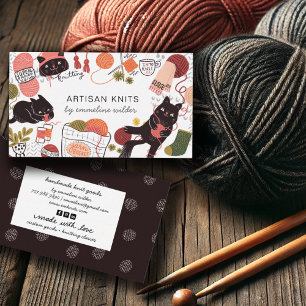 Cute Knitting Business And Knitting Instruction Business Card