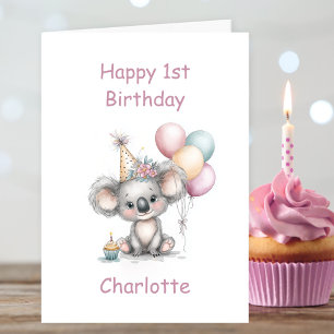 Cute Koala 1st Birthday Card