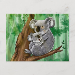 Cute Koala and Baby Postcard