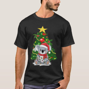 Cute Koala And Christmas Tree Koala Lover Christma T-Shirt