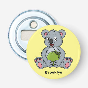 Cute koala and coconut cartoon illustration  bottle opener